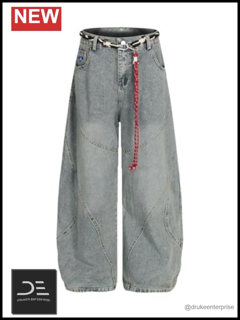 Baggy Barrel Jeans Wide Leg Unisex Denim Pants Y2K Streetwear Loose Fit